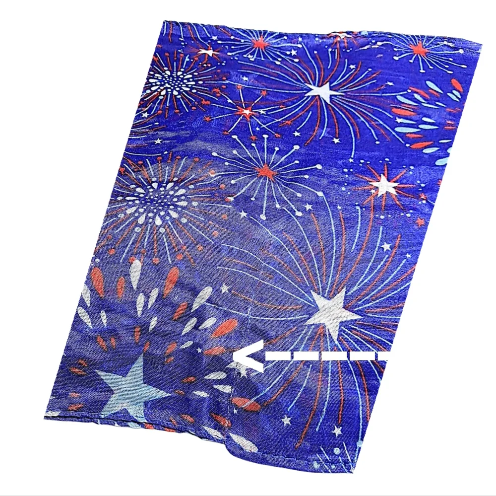 Vibrant Fireworks Patterned Polyester Semitransparent Scarf. 64